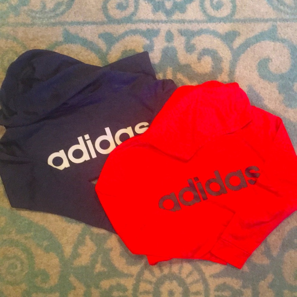 BUNDLE of TWO ADIDAS HOODIES ⚽️ Size L 14/16
